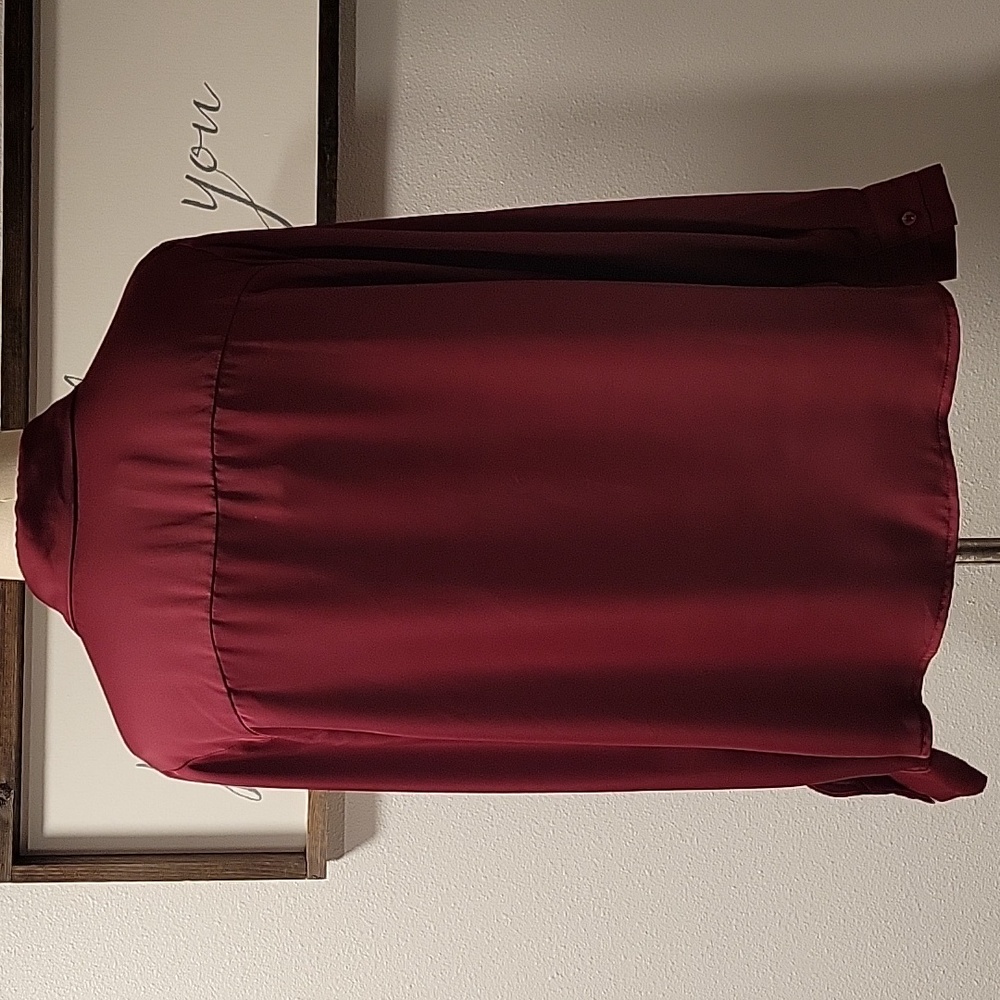 Allegra K Elegant Burgundy Women's Blouse, NWT - Picture 3 of 12